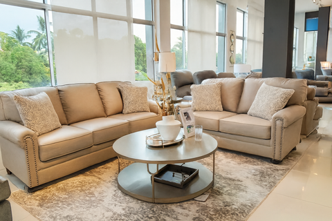 Gaelon Sofa & Loveseat;Pebble