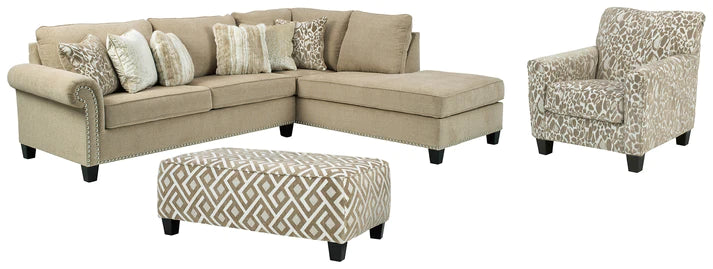 Dovemont 2-Piece Sectional with Chaise, Chair and Ottoman