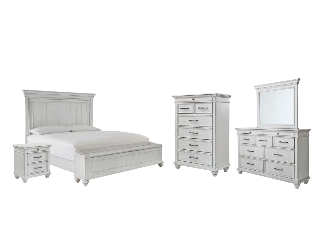 Kanwyn Queen Panel Storage Bed, Dresser, Mirror and Nightstand