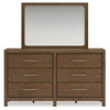 Cabalynn King Panel Bed with Storage with Mirrored Dresser and Nightstand