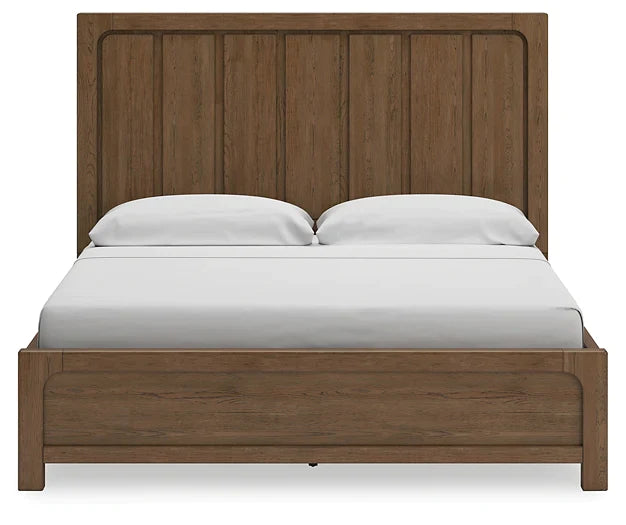 Cabalynn King Panel Bed with Storage with Mirrored Dresser and Nightstand