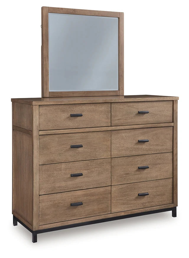 Tomtyn Dresser and Mirror; Light Brown