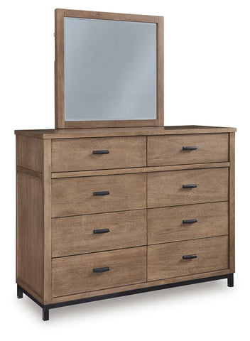 Tomtyn Dresser and Mirror; Light Brown