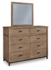 Tomtyn Dresser and Mirror; Light Brown