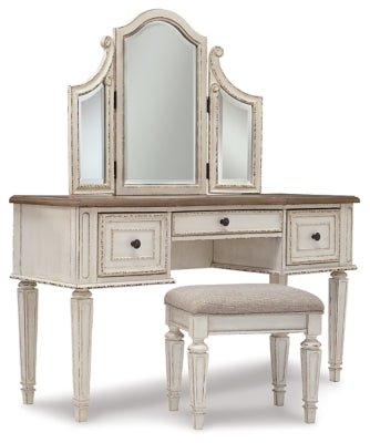 Realyn Vanity and Mirror with Stool - Ashley Furniture - Brunei