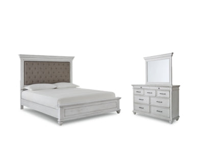 Kanwyn Queen Bed with Mirrored Dresser