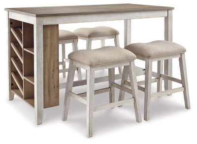 Skempton Counter Height Dining Table and 4 Barstools - Ashley Furniture - Brunei