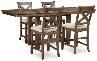 Moriville Counter Height Dining Table and 4 Barstools - Ashley Furniture - Brunei