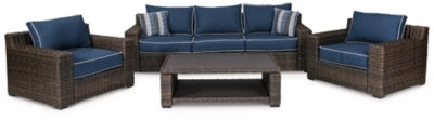 Grasson Lane Outdoor Sofa, 2 Lounge Chairs and Coffee Table - Ashley Furniture - Brunei