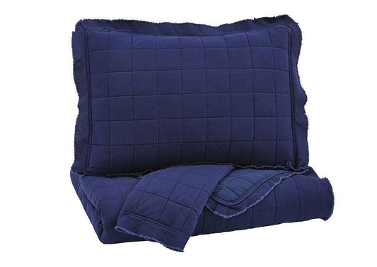 Q776023Q Amare Navy Queen Coverlet Set - Ashley Furniture - Brunei