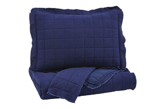Q776023Q Amare Navy Queen Coverlet Set - Ashley Furniture - Brunei