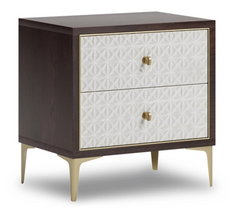Polzani Nightstand - Dark Brown & White